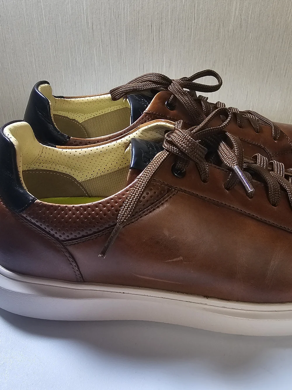 Florsheim Social LT Sneaker Men’s 9M Cognac Brown Leather Comfortech